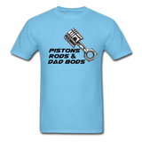 Custom Automotive Pistons, Rods, Dad Bods Graphic Tee - aquatic blue