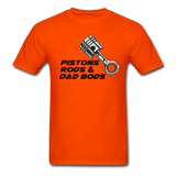 Custom Automotive Pistons, Rods, Dad Bods Graphic Tee - orange