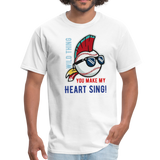 Classic Major League Mens Graphic Tee: Wild Thing, Jobu, Indians, Cleveland - white