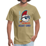 Classic Major League Mens Graphic Tee: Wild Thing, Jobu, Indians, Cleveland - khaki