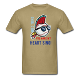 Classic Major League Mens Graphic Tee: Wild Thing, Jobu, Indians, Cleveland - khaki