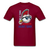 Classic Major League Mens Graphic Tee: Wild Thing, Jobu, Indians, Cleveland - burgundy