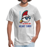Classic Major League Mens Graphic Tee: Wild Thing, Jobu, Indians, Cleveland - heather gray