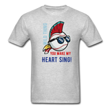 Classic Major League Mens Graphic Tee: Wild Thing, Jobu, Indians, Cleveland - heather gray