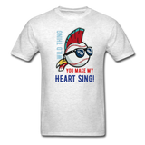 Classic Major League Mens Graphic Tee: Wild Thing, Jobu, Indians, Cleveland - light heather gray