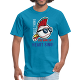 Classic Major League Mens Graphic Tee: Wild Thing, Jobu, Indians, Cleveland - turquoise