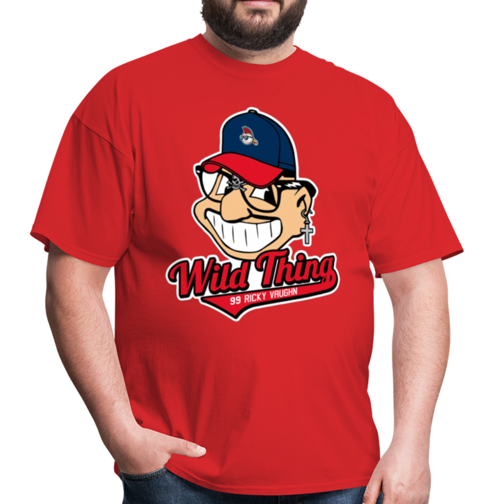 Classic Major League Graphic Tee: Wild Thing, Jobu, Indians, Cleveland - red