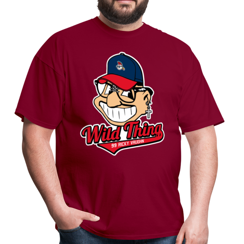 Classic Major League Graphic Tee: Wild Thing, Jobu, Indians, Cleveland - burgundy