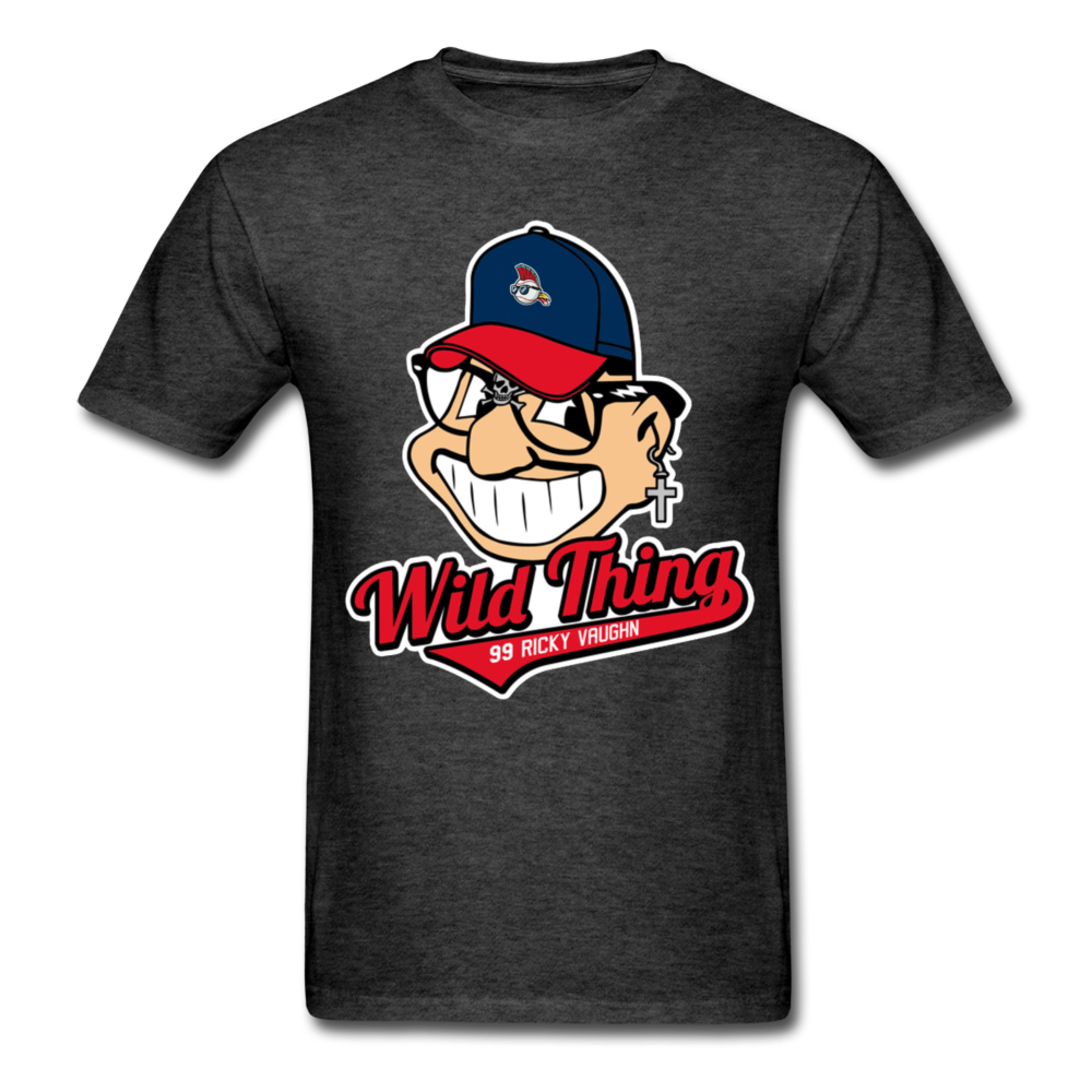 Classic Major League Graphic Tee: Wild Thing, Jobu, Indians, Cleveland - heather black