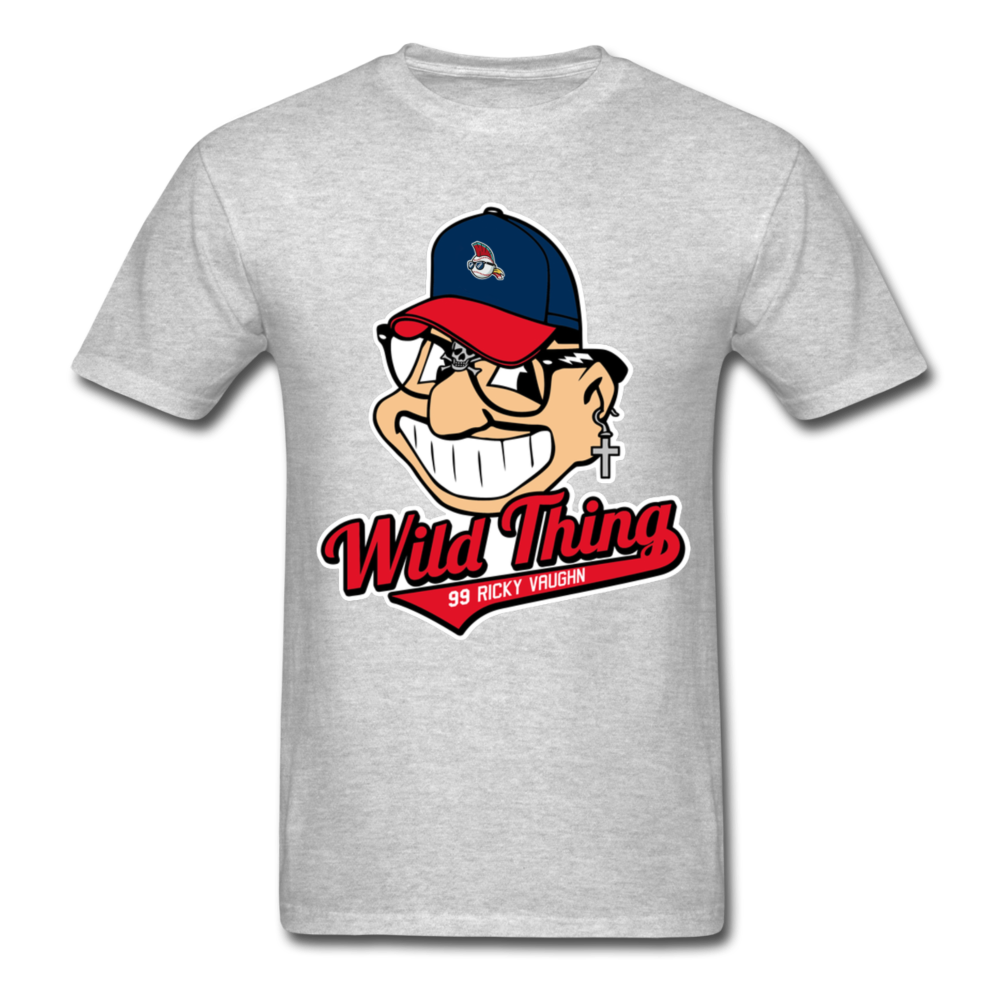 Classic Major League Graphic Tee: Wild Thing, Jobu, Indians, Cleveland - heather gray