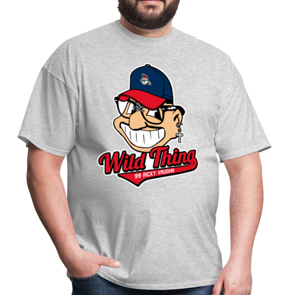 Classic Major League Graphic Tee: Wild Thing, Jobu, Indians, Cleveland - heather gray