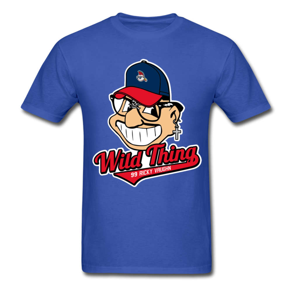 Classic Major League Graphic Tee: Wild Thing, Jobu, Indians, Cleveland - royal blue