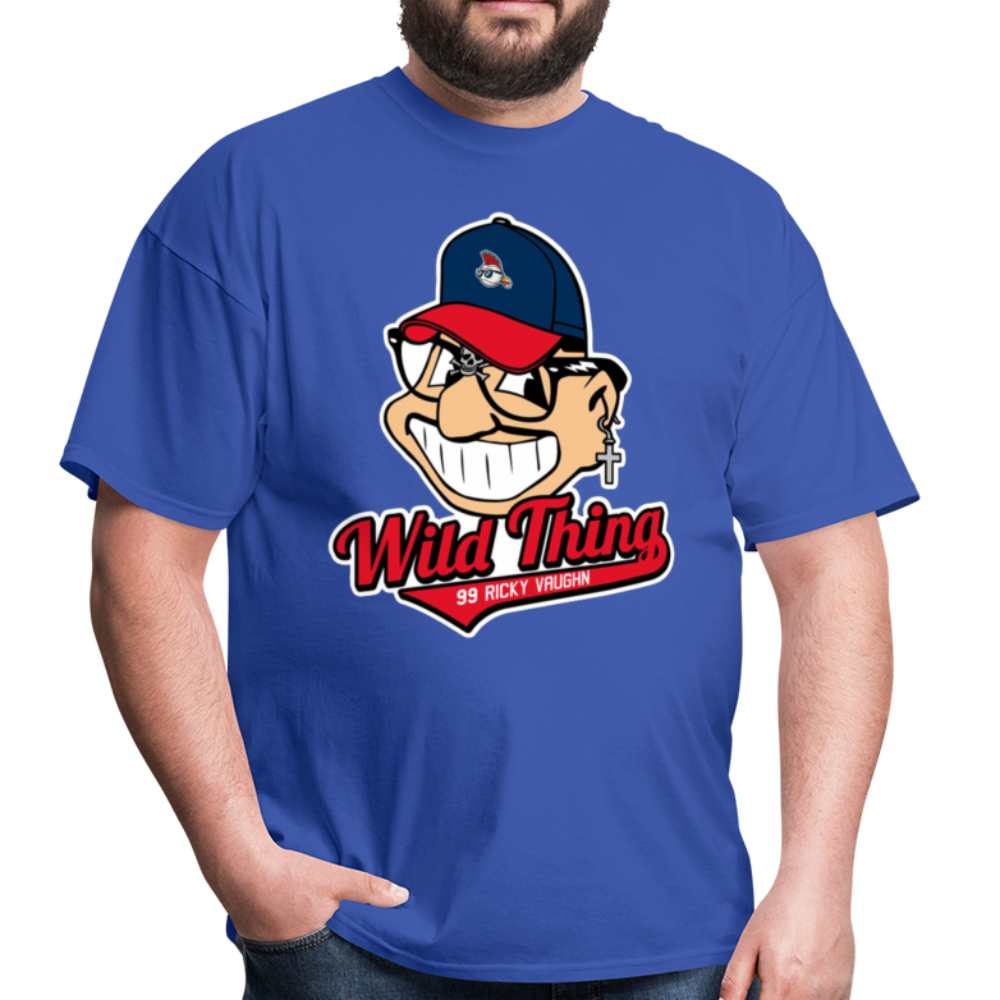 Classic Major League Graphic Tee: Wild Thing, Jobu, Indians, Cleveland - royal blue