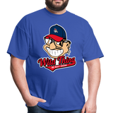 Classic Major League Graphic Tee: Wild Thing, Jobu, Indians, Cleveland - royal blue