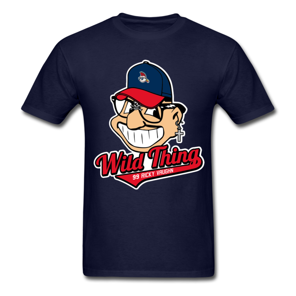 Classic Major League Graphic Tee: Wild Thing, Jobu, Indians, Cleveland - navy