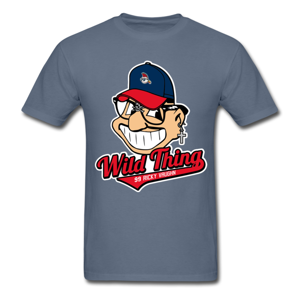 Classic Major League Graphic Tee: Wild Thing, Jobu, Indians, Cleveland - denim