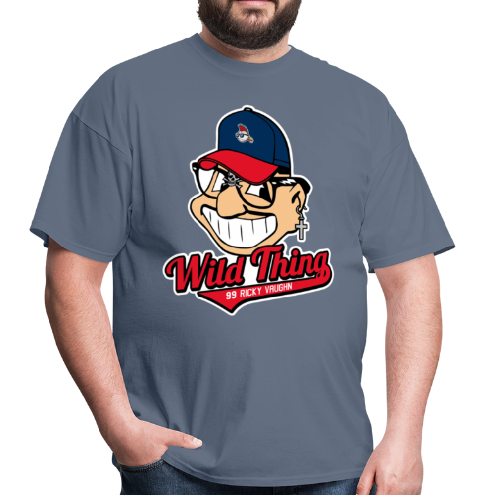 Classic Major League Graphic Tee: Wild Thing, Jobu, Indians, Cleveland - denim