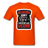 Custom Hobby RC Racing Tee in all sizes Mens: Traxxas, Associated, Losi, Arma, - orange