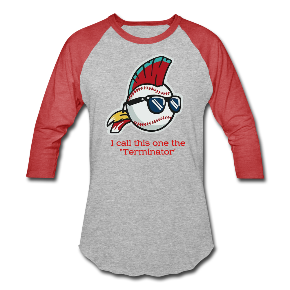 Classic Major League Graphic Tee: Wild Thing, Jobu, Indians, Cleveland, - heather gray/red