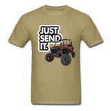 Just Send It SxS Custom Graphic Tee; RZR, Talon, KRX, Can-am, - khaki