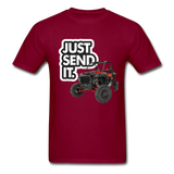 Just Send It SxS Custom Graphic Tee; RZR, Talon, KRX, Can-am, - burgundy