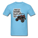 Just Send It SxS Custom Graphic Tee; RZR, Talon, KRX, Can-am, - aquatic blue
