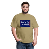 Lets Go Brandon Graphic Tee; Trump, Biden, President - khaki