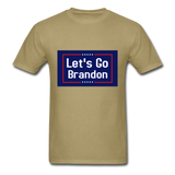 Lets Go Brandon Graphic Tee; Trump, Biden, President - khaki
