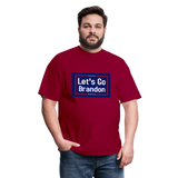 Lets Go Brandon Graphic Tee; Trump, Biden, President - dark red