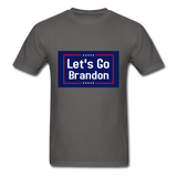 Lets Go Brandon Graphic Tee; Trump, Biden, President - charcoal