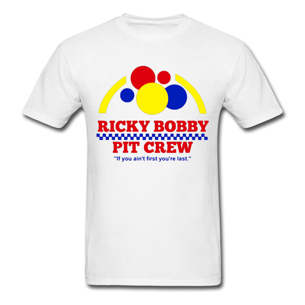 Ricky Bobby Pit Crew Graphic Tee All Sizes - white