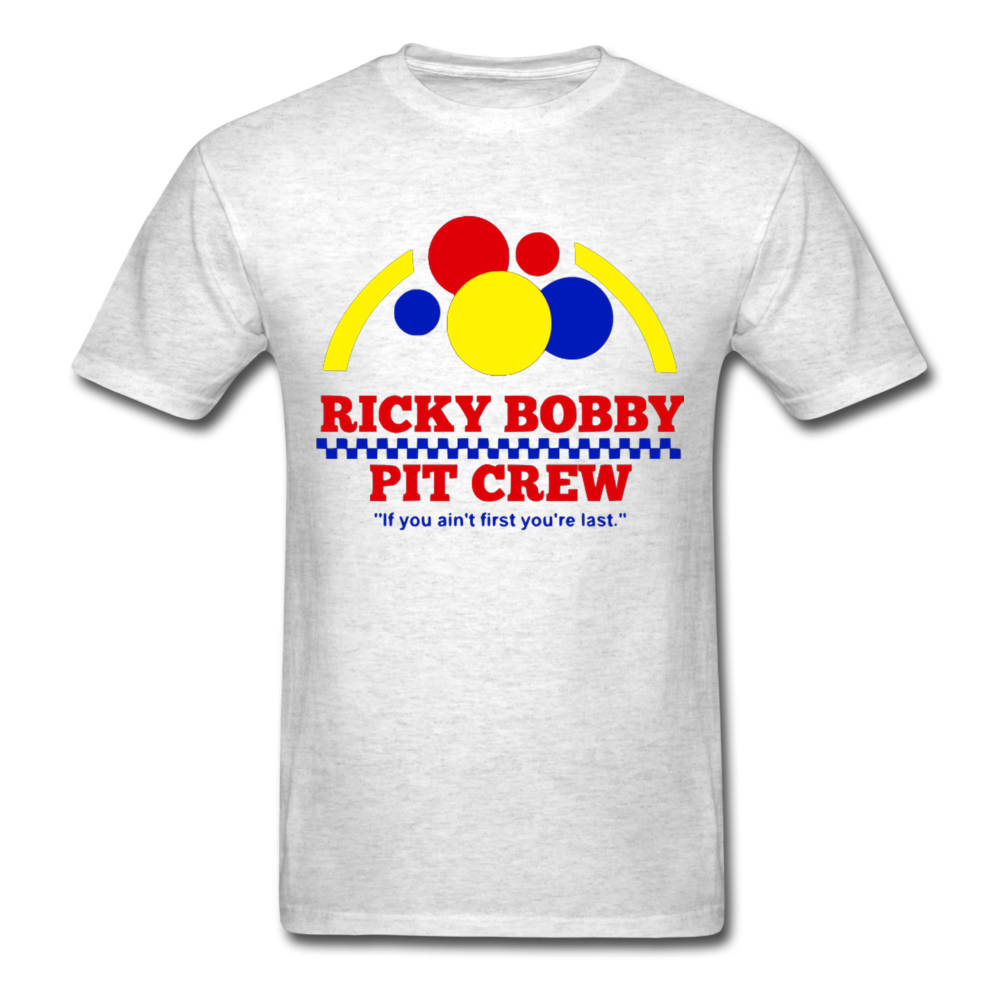 Ricky Bobby Pit Crew Graphic Tee All Sizes - light heather gray