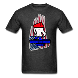 Wounded Warrior Red White and Blue Custom Graphic Tee - heather black