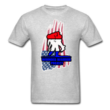 Wounded Warrior Red White and Blue Custom Graphic Tee - heather gray
