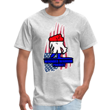 Wounded Warrior Red White and Blue Custom Graphic Tee - heather gray
