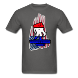 Wounded Warrior Red White and Blue Custom Graphic Tee - charcoal