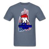 Wounded Warrior Red White and Blue Custom Graphic Tee - denim