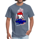 Wounded Warrior Red White and Blue Custom Graphic Tee - denim