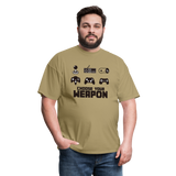 Gaming Choose Your Weapon Graphic Tee; PS4 XBox NES - khaki