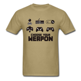 Gaming Choose Your Weapon Graphic Tee; PS4 XBox NES - khaki