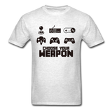 Gaming Choose Your Weapon Graphic Tee; PS4 XBox NES - light heather gray