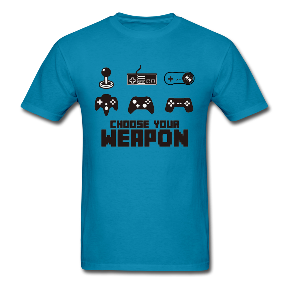 Gaming Choose Your Weapon Graphic Tee; PS4 XBox NES - turquoise