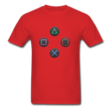 Gaming Ps4 Button Custom Graphic Tee; Xbox, Nintendo, Pc - red