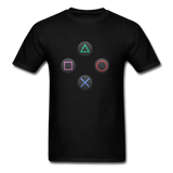 Gaming Ps4 Button Custom Graphic Tee; Xbox, Nintendo, Pc - black