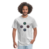 Gaming Ps4 Button Custom Graphic Tee; Xbox, Nintendo, Pc - heather gray