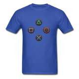 Gaming Ps4 Button Custom Graphic Tee; Xbox, Nintendo, Pc - royal blue
