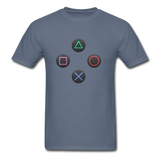 Gaming Ps4 Button Custom Graphic Tee; Xbox, Nintendo, Pc - denim