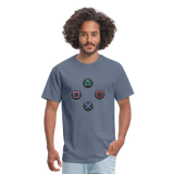 Gaming Ps4 Button Custom Graphic Tee; Xbox, Nintendo, Pc - denim
