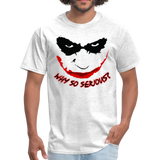 Custom Why So Serious Joker Face Graphic Tee; DC, Comics - light heather gray