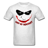 Custom Why So Serious Joker Face Graphic Tee; DC, Comics - light heather gray